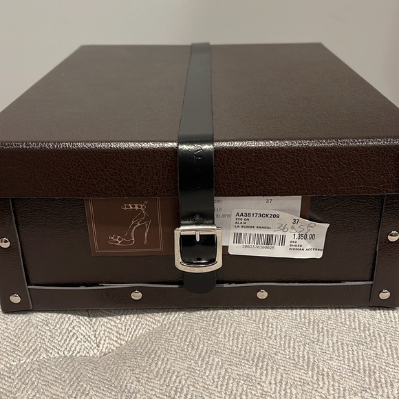 ALAÏA La Bombe 110 studded iridescent metallic elaphe sandals size 37 - Picture 6 of 16